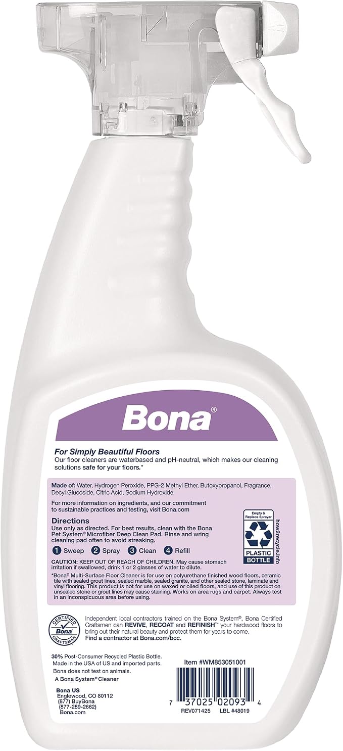 Bona Pet Spray Odor Eliminator - Dog Formulation - 32 fl oz