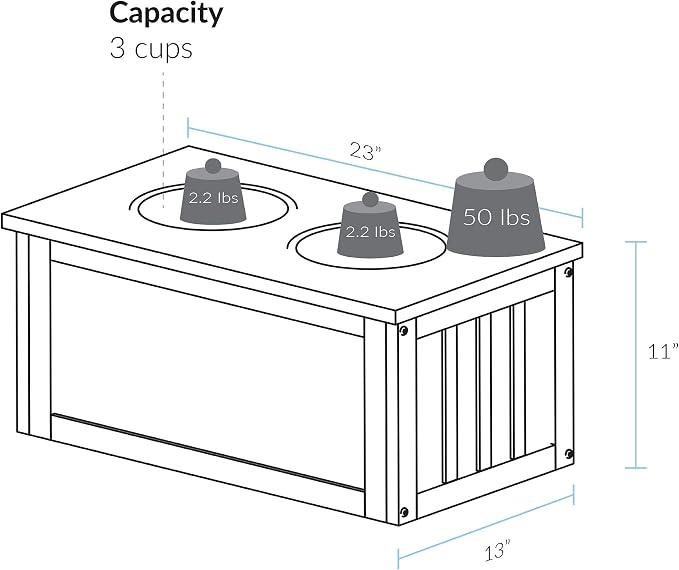 Casual Home Pet Feeder Storage Stand for Dogs - Medium to Large Breeds