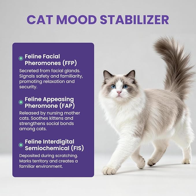Multi-Cat Calming Diffuser Kit, Odorless | Includes 2 diffusers + 4 refills, 120-day supply, covers 1400 sq ft, reduces fighting & spraying, for 3+ cats