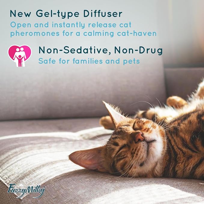 Cat Pheromone Calming Diffuser Gel, Unplugged Cordless Cat Calming | for Cat Anxiety Relief from New Home, Car Rides, Travel, Scratching & Urine Marking, 2 Months Supply (120 ml, 4.1 f oz)