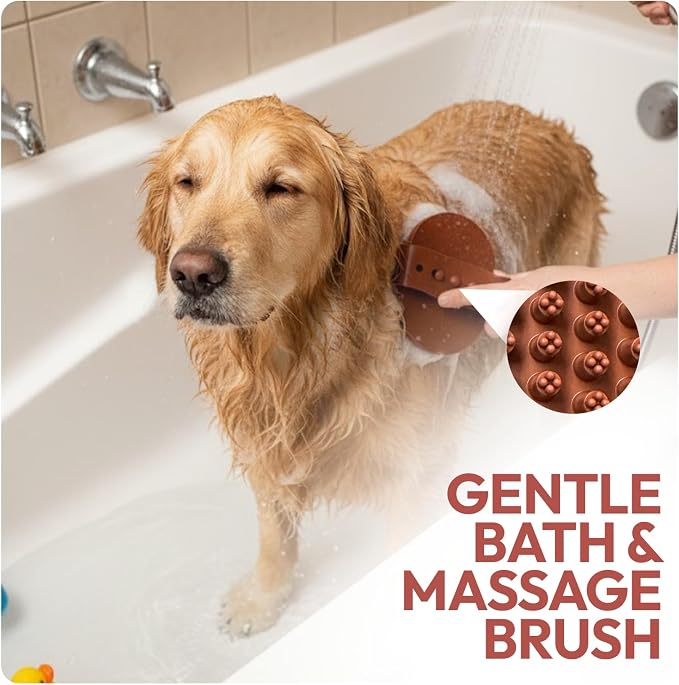 PM Pet Grooming Tools for Dogs & Cats- Safe On Skin Easy To Use Dog Grooming Kit with Ergonomic, Non-Slip Handle– Includes Pet Nail Clippers, 2-in-1 Slicker Brush & Hand-Held Bath Brush- Paw Mountain