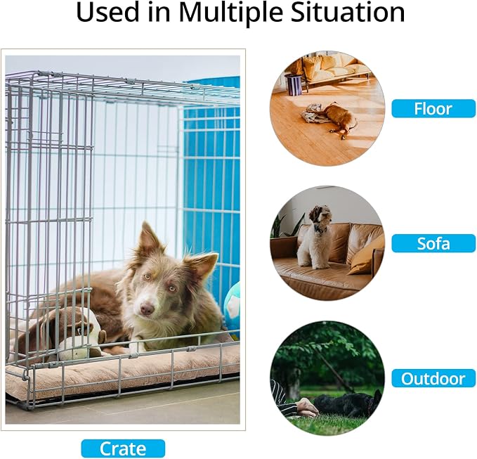 Dog Crate Pad Washable Dog Bed for Crate Small Cozy Mat 24-Inch Cream | Ultra Soft Kennel Pad,Anti-Slip Bottom,Fits for Most Metal Crates,Comfortable Sleeping Pet Mat