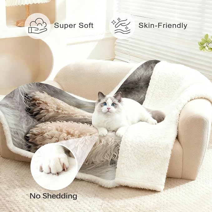 Blessliving Schnauzer Throw Soft Blanket Sherpa Fleece Lined Blanket Pet and Dog Lovers Home Throw Blankets (Throw, 50 x 60 Inches)