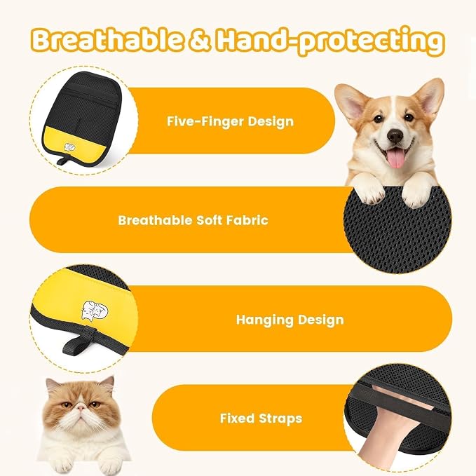 Pet Hair Removal Glove for Dogs & Cats, Sankell Upgraded Reusable Electrostatic Pet Hair Remover Glove, Magic Brush Mitt Tool for Couch, Furniture, Bed, Clothing, Carpet, Car Seat