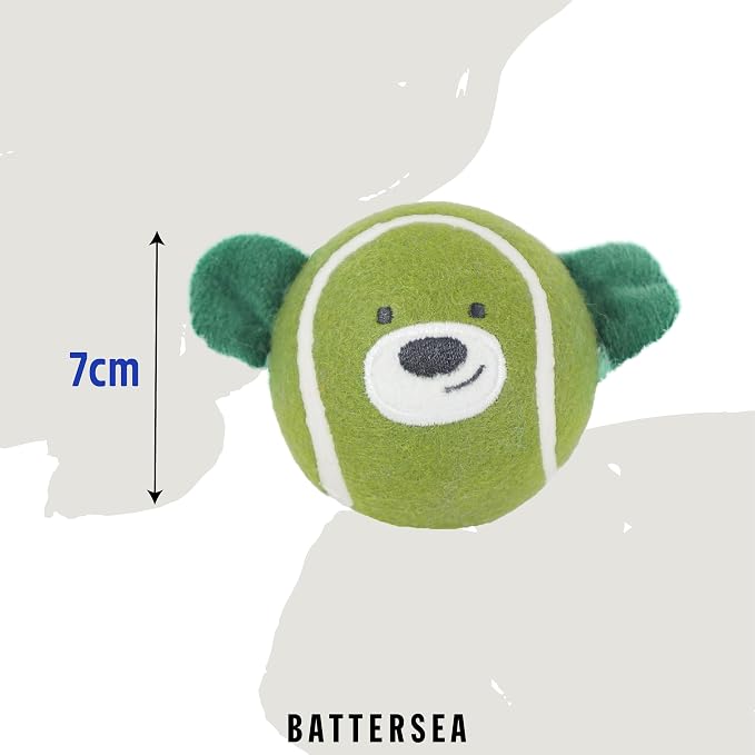 Rosewood Battersea Rubber Ball Animals, Dog Toys,Blue, Green,6.5 x 11 x 6.5 cm; 100 Grams
