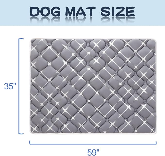 Bubble bear Dog Crate Mat - Ultra Soft, Washable & Anti-Slip Kennel Pad for Small/Medium/Large Dogs, Dark-Hued to Hide Stains (59"x35")