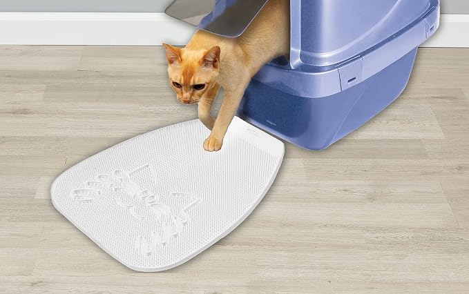 Van Ness Pets Trackless Cat Litter Mat Traps Litter from Box, Waterproof, White