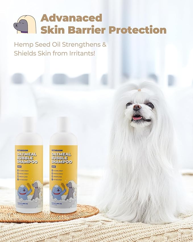 PETHROOM Premium Oatmeal Dog Shampoo for Itchy Sensitive Skin