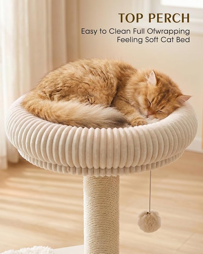 63" Heavy Duty Cat Tree, Modern Cat Tower with Double Large Condos | Modern Cat Furniture, Sturdy Cat Tree Tower, Indoor Scratching Post, Plush Top Perch, Double Cozy Cat Condo