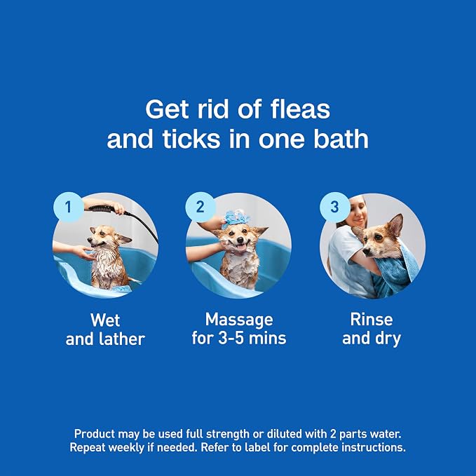 ADAMS Plus Botanicals Flea & Tick Shampoo with Precor for Dogs, Cats, Puppies & Kittens, Flea Shampoo to Treat Infestations, Kills Eggs & Lice, Cleans and Conditions Coat, Plant-Based, 16 Ounces