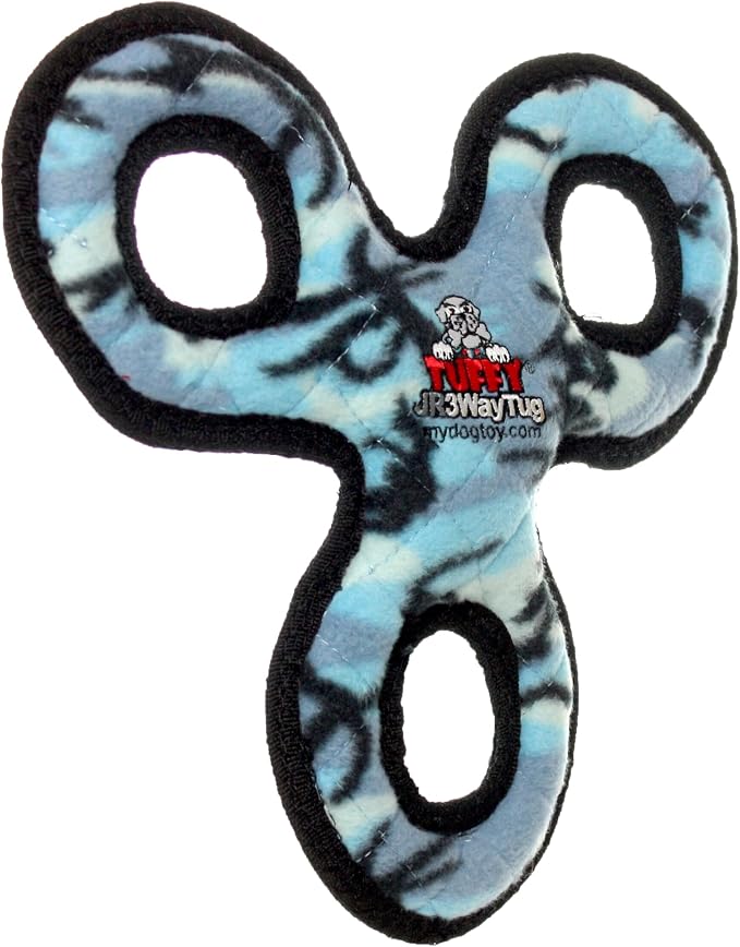 TUFFY® : 2 Pack 3Way Tug Dog Toy: Ultra Durable Plush Toy with Multiple Layers & Reinforced Seams, Washable and Floats, Original Construction