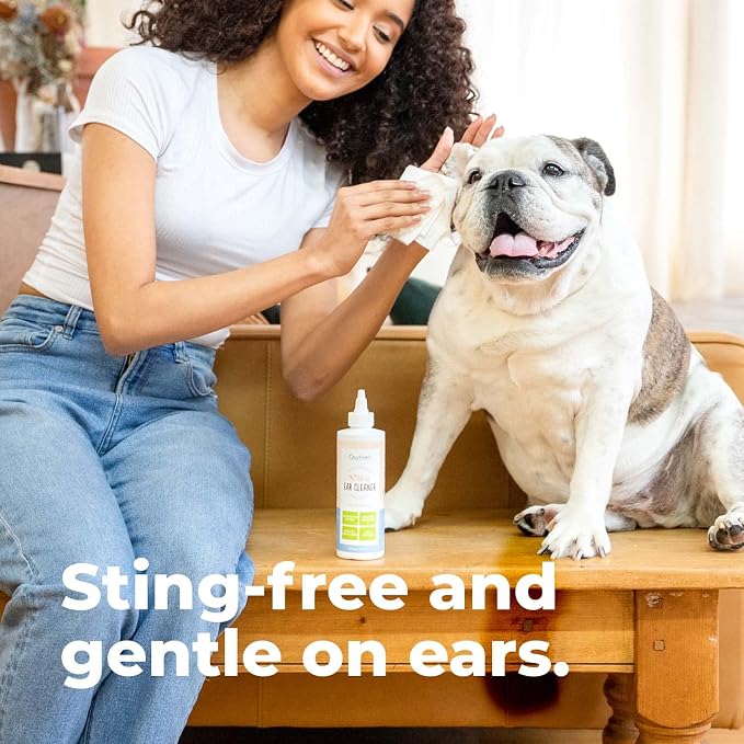 Oxyfresh Advanced Ear Cleanser for Dogs & Cats – Fast Acting Pet Ear Wash | Gentle Ear Cleanser for Dogs Works Great for Routine Dog Ear Wash and Cat Ear Cleans Wax & Debris For Stinky Dog & Cat Ears