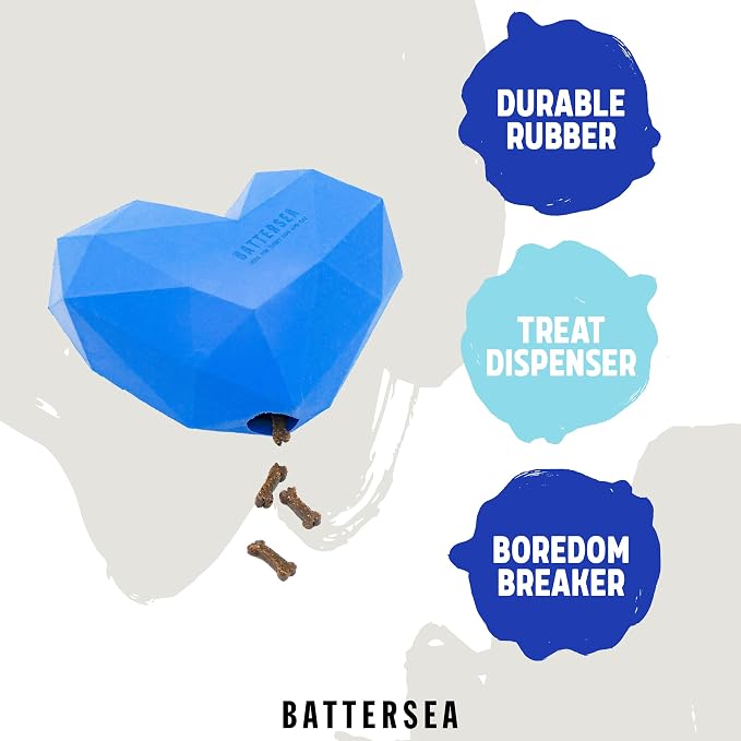 Rosewood Battersea Rubber Heart, Treat Dispensing Dog Toy, 15cm x 12cm