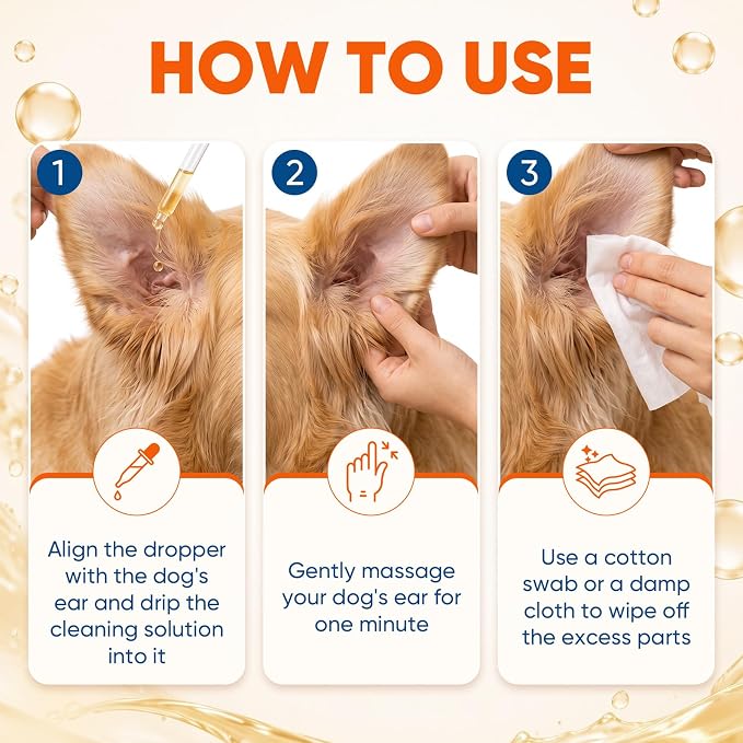 Dog Ear Cleaner and Infection Treatment,Natural Ear Drops for Dogs, Gentle Relief for Itching, Irritation, Wax Build-Up & Infections,Safe Ear Cleaning Solution for All Breeds & Ages | Relieve Ear Itching, Clean Earwax Buildup, Reduce Odor, Mild Formula...