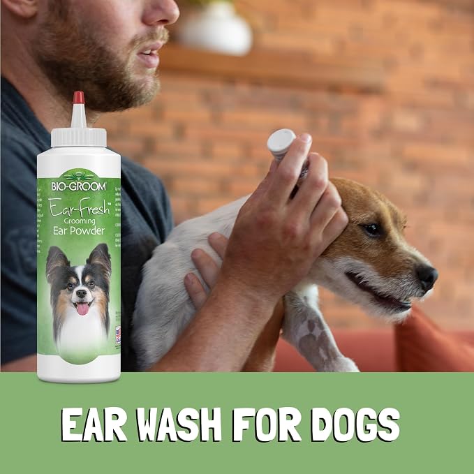 Bio-groom Dog Grooming Ear Fresh Powder - Cat & Dog Ear Cleaner, Bathing Supplies, Puppy Wash, Cruelty-Free, Made in USA - 24 g 1-Pack