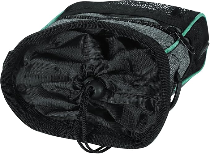 Portable Dog Treat Pouch Pet Puppy Treat Bag for Training Animal Walking Snack Container Bait Holder Kibble Hiking Toy Carries Pack with Waist Belt, Shoulder Strap, Built-in Poop Bag Dispenser