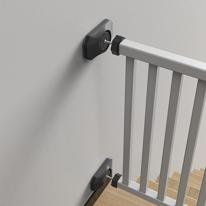 ICERO - Baby Gate Wall Protector - Protect Walls & Doorways from Pet & Dog Gates - for Child Pressure Mounted Stair Safety Gate- 8 Pack, Black