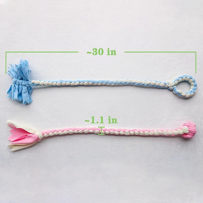 Baba&Nana Braided Fleece Dog Tug Toy(1PC), Assorted Colors Dog Rope Toy with Ball, Interactive Tug of War Dog Toy for Large & Medium & Agility Dogs- Ship a Random Style! (Ball Style)