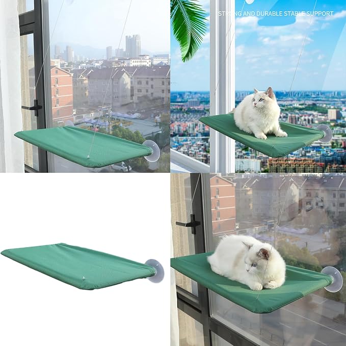 Window Hammock for Cat with Suction Cups Hanging Bed Perch Breathable Cloth Resting Bed Hammock