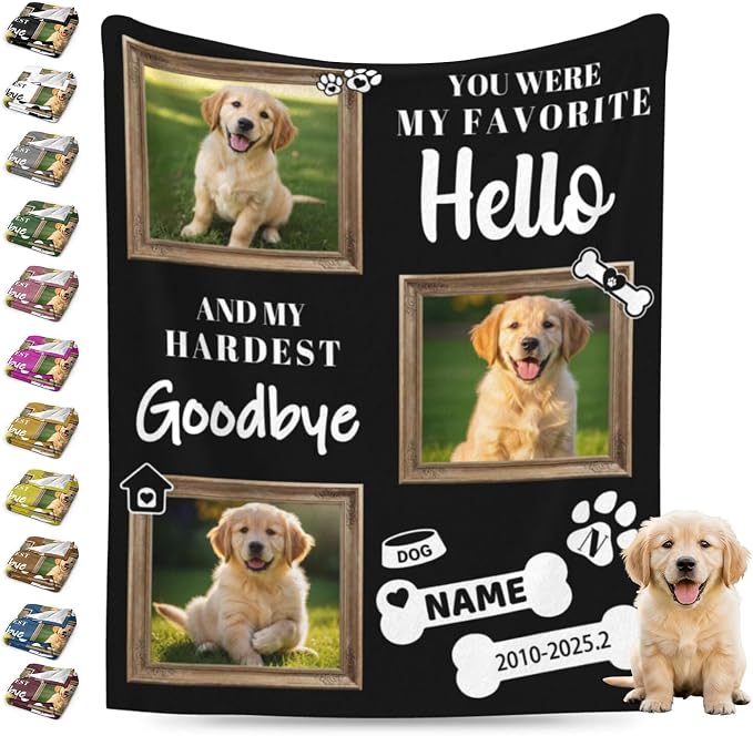 Nxwdwqa Personalized Dog Blanket Throws with Photos, Custom Pet Blanket, Dog Gifts for Pet Lovers, Customized Puppy Blanket for Adult Kid Birthday Christmas Fathers Mothers Valentines Gift