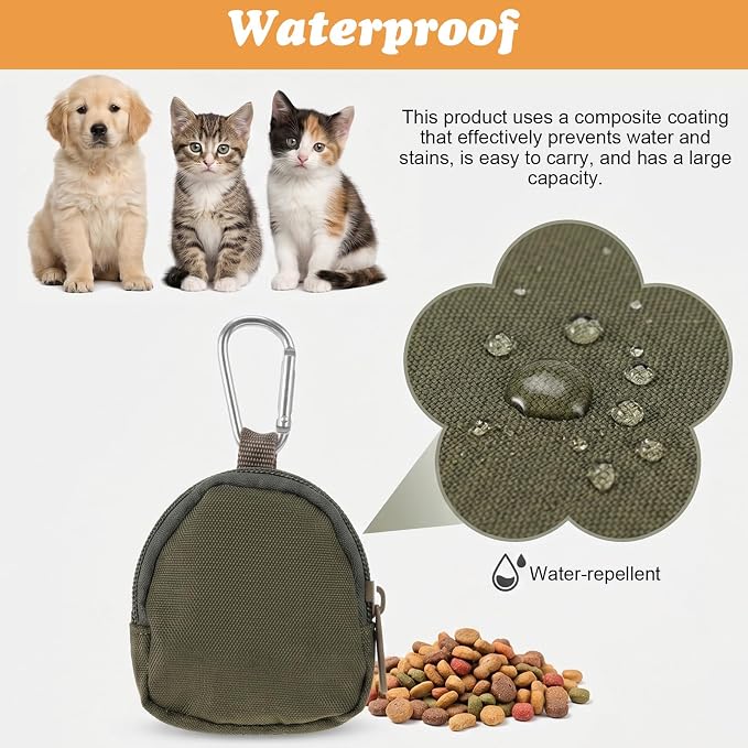 3Pcs Portable Dog Treat Pouches, Dog Training Reward Pouch | Reusable Dogs Treats Container with Zipper Closure for Pet Dogs Travel or Outdoor Use