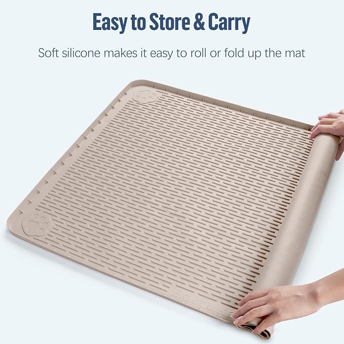 Pee Pad Holder for Dogs 57''x40'' Silicone Puppy Pee Pad Tray, Khaki | Extra Large Dog Potty Tray Leak-Proof, High Edge, No Spill Training Pads for Floor Protection, No Pee Pads