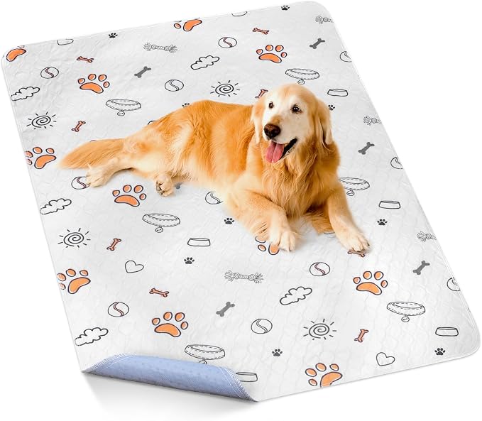 FURTIME Washable Pee Pads for Dogs, Super Absorbent, 1 Pack 60"x48" Gray | Reusable Training Dog Pads, 100% Waterproof Non-Slip Dog Pee Pads Whelping Pads Dog Playpen Pads Extra Dog Pads Dog Mat