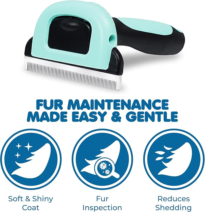 SunGrow Dog & Cat Deshedding Brush, Minimizes Shedding, Enhances Coat Health, Gentle on Skin, Suitable for Rabbits & Ferrets