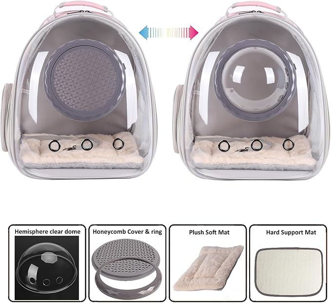 Cat Backpack Carrier, Space Capsule Astronaut Clear Bubble Front Extension to Carry Transport Cat Small Puppy Bunny, 20 Pounds Cat Bookbag