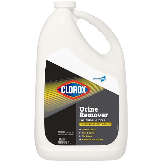 CloroxPro Urine Remover for Stains and Odors Refill, 128 Ounces (Package May Vary) | Works on Hard and Soft Surfaces, Use on Toilets, Urinals, Rugs, Tile, Grout, Mattresses and Upholstery