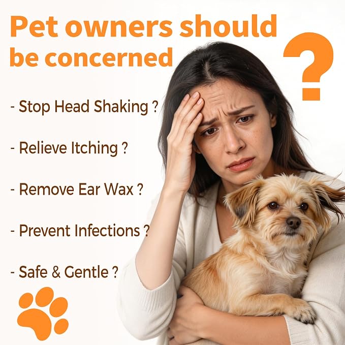 Ear Cleaner – Otic Ear Care Solution for Dogs and Cats, Helps Relieve Itching, Reduce Ear Odor, and Clean Debris – 4 fl oz | Advanced Ear Cleanser Dog Ear Wash Dog Swimmers Ear Drying Solution Pet Gentle