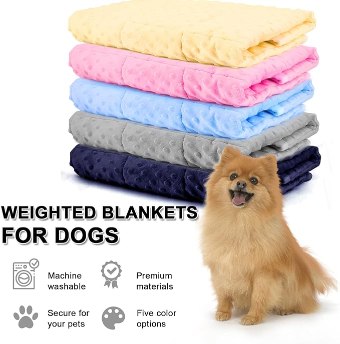 LaSyL Weighted Blanket for Pets | Thunder Blanket for Dogs Anxiety | Premium Soft Minky | Relaxation & Calming & Anti Anxiety | Used in Car, Bed, Couch | Dark Grey, Washable Small (24"x32")