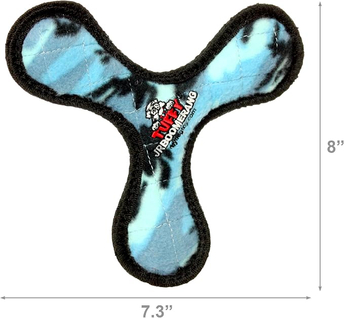 TUFFY® : 2 Pack Boomerang Dog Toy: Ultra Durable Plush Toy with Multiple Layers & Reinforced Seams, Washable and Floats, Original Construction