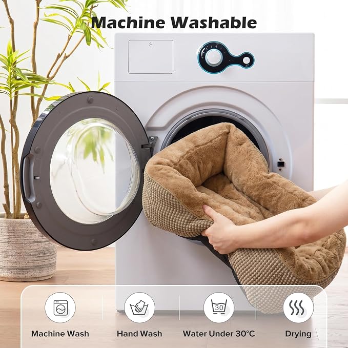 INVENHO Large Dog Bed, Washable Orthopedic Warming Soft Sleeping Durable with Anti-Slip Bottom