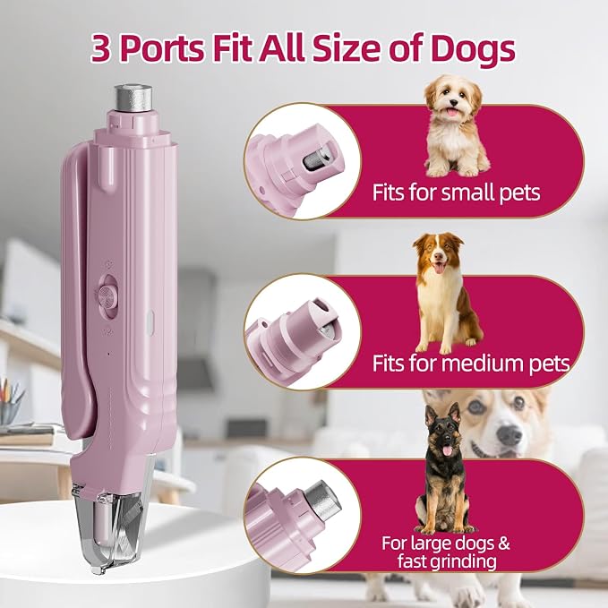 2 in 1 Dog & Cat Pets Nail Clippers and Grinder with Lights - Safety Guard to Avoid Overcutting,Professional Pet Nail Claw Trimmers, Professional Grooming Tools for Pets (Medium & Small Pet) (Pink) | Safety Guard to Avoid Overcutting, Sharp Blade, Pain...