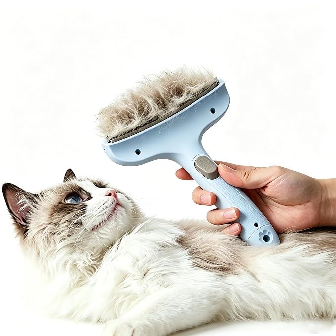 Professional Pet Deshedding Brush for Loose Undercoat Fur, Pet Grooming Comb for Long & Short Haired Dogs Cats, Gentle Skin Friendly