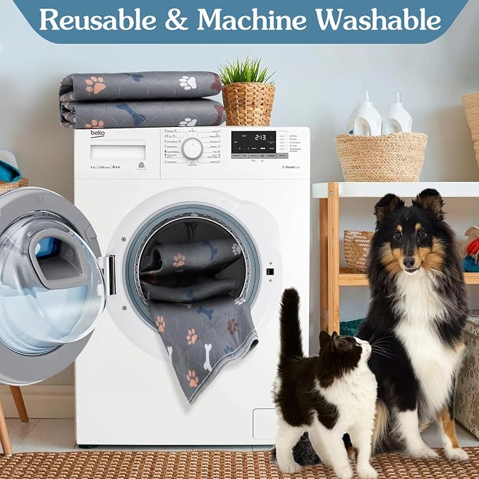 Washable Pee Pads for Dogs, 2 Pack Reusable Puppy Pads, 31"x36" | Super Absorbent, Waterproof & Leakproof, Non-Slip Bottom, Machine Washable, For Floors, Beds, Couches, Crates, Carpets, Cars
