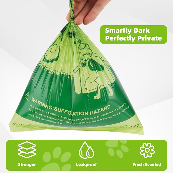Dog Poop Bags Rolls, Extra Thick Leak Proof Pet Waste Bag, 360 Count Tear Resistant Poop Bags for Dogs for Outdoor Doggie Walking and Cat Litters Cleaning