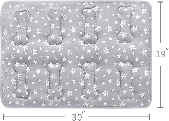 Dog Crate Mat (30" X 19"), Soft Dog Bed Pad Mat with Cute Prints | Personalized Crate Pad, Anti-Slip Bottom, Machine Washable Kennel Pad