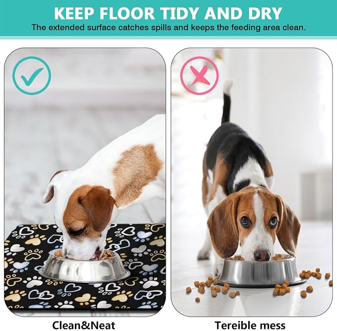 Dog Mat Pet Feeding Mat for Food and Water Absorbent 20x12in Quick Dry Dog Water Bowl Mat