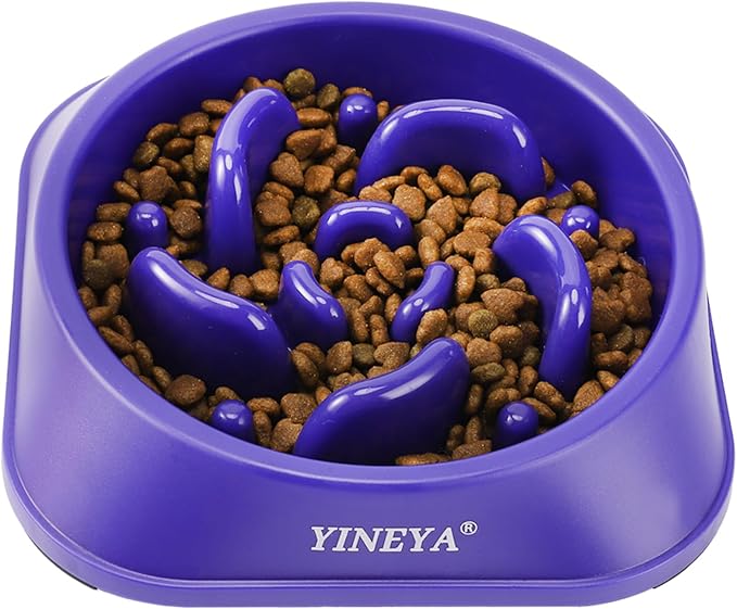 YINEYA Slow Feeder Dog Bowls, Pet Supplies That Slow Down Eating, Pet Food Bowls, Maze Dog Puzzle Feeder for Medium Breed | Dog Food Bowl Slow Down Eating Prevents Bloat, Promotes Healthy Digestion, Puzzle Feeder Interactive Makes Meal Time Fun