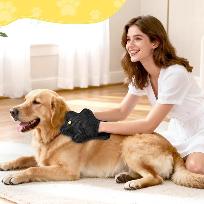 Pet Hair Removal Glove for Cats and Dogs,Upgrade Reusable Electrostatic Magic Brush Pet Hair Removal Grooming Gloves Tool for Furniture, Bed Sheets,Couch,Clothes,Carpet,Car Seat (2)