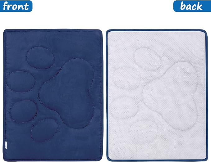 Dog Crate Pad(23"x 36"),Washable Crate Mat with Anti-Slip Bottom | Dog Mats for Sleeping, Breathable Kennel Pad,Dark Colored to Hide Stains, Navy
