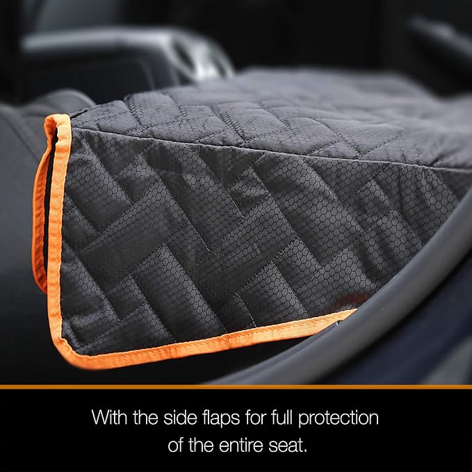 Bench Dog Seat Cover, Oxford Cloth Vehicle Seat Cover for Car/SUV/Small Truck, Universal Fit, Black, Waterproof, Heavy Duty, Nonslip, Machine Washable