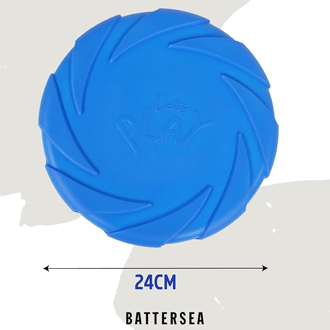Rosewood Battersea Foam Flyer, Frisbee Dog Toy, 23.5cm x 23.5cm,Blue