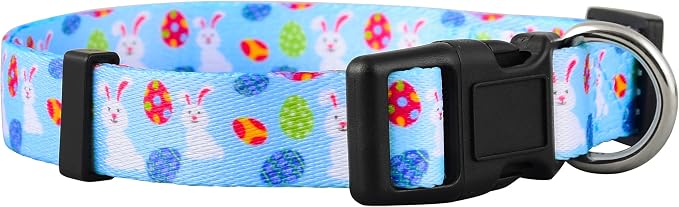 Native Pup Easter Dog Collar, Cute Spring Gift for Puppies, Pink Pastel, Eggs, Chicks, Bunny Adjustable for Small, Medium, Large Breeds (Bunny & Eggs, Medium)