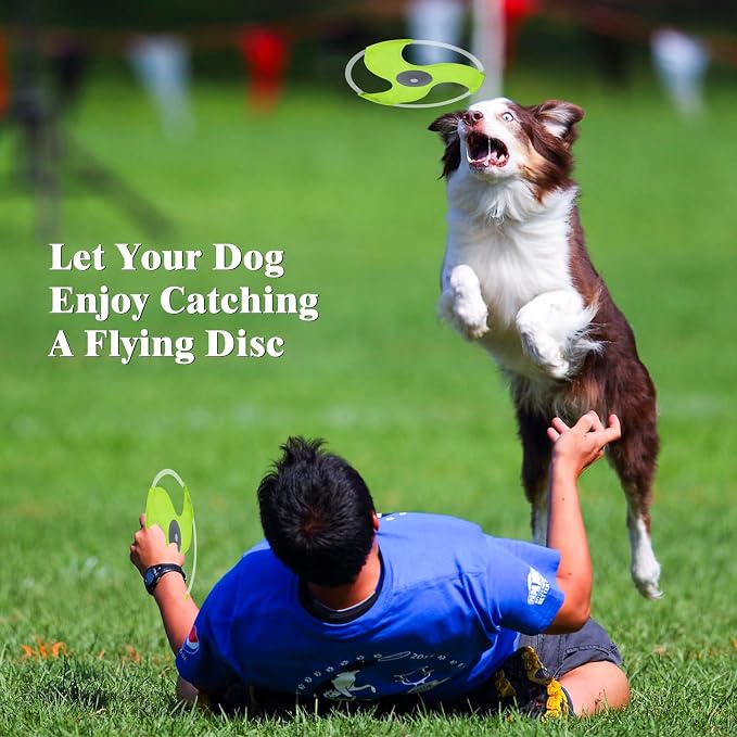LED Dog Flying Disc, Rechargeable LED Light Dog Flying Disc Flyer Pet Toys, Glow in The Dark Pet Toy with 3 Light Models, High Visibility Lighted Pet Training Throwing Playing for Exercise