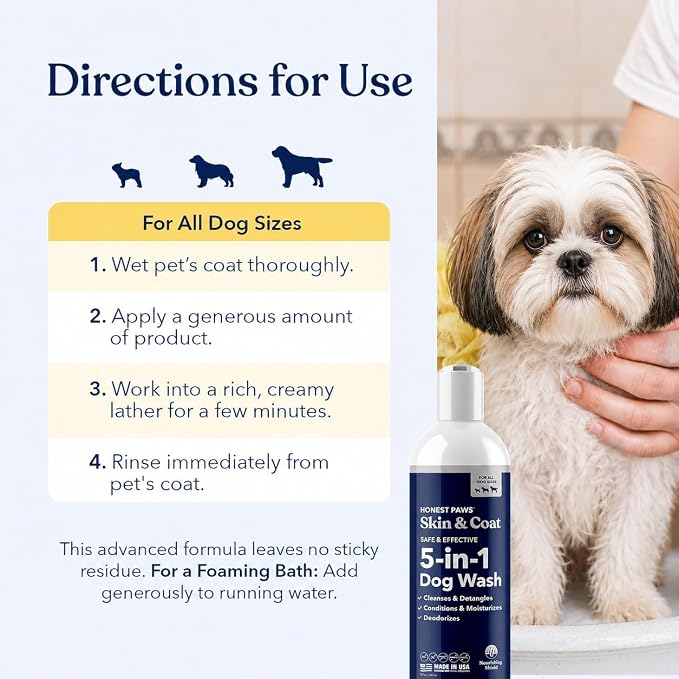 Dog Shampoo and Conditioner, Puppy Shampoo, Itchy Skin Relief, Small Dogs | Sensitive Skin Dog Wash, Anti-Itch Puppy Wash for Small Dogs, Puppy Shampoo and Conditioner, Natural Dog Body Wash