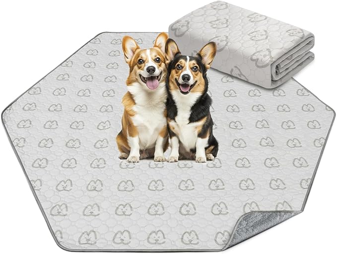 FXW Washable Pee Pads for Dogs, Super Absorbent, 31" Hexagon, 1 Pack | Machine washable, Non-slip backing, Fits 24"H 6-Panel FXW Rollick/Homeplus Playpens