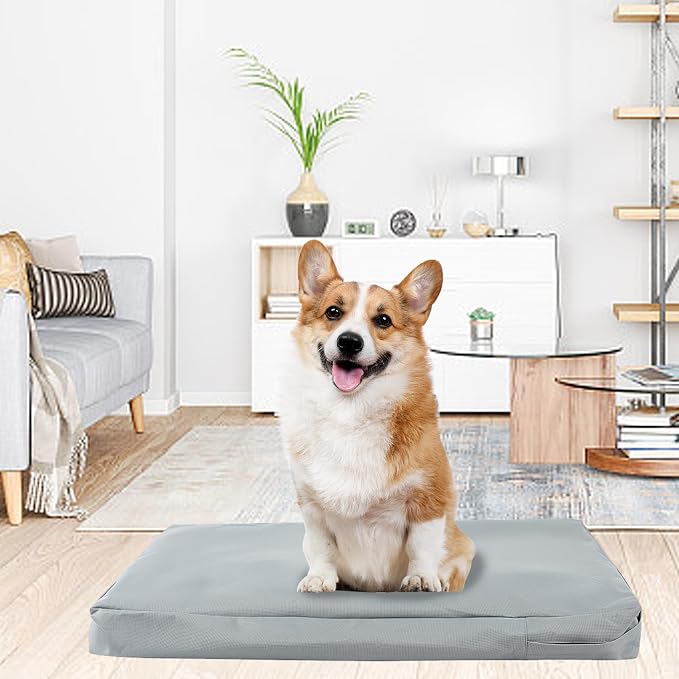 Waterproof Dog Bed Cover Replacement for 30 Inch Wire Crates, Heavy Duty Oxford Fabric Pet Bed Sleeve with Zipper, Washable & Durable Mattress Protector for Puppy, 29" L x 18" W x 3.5" H (Cover Only)